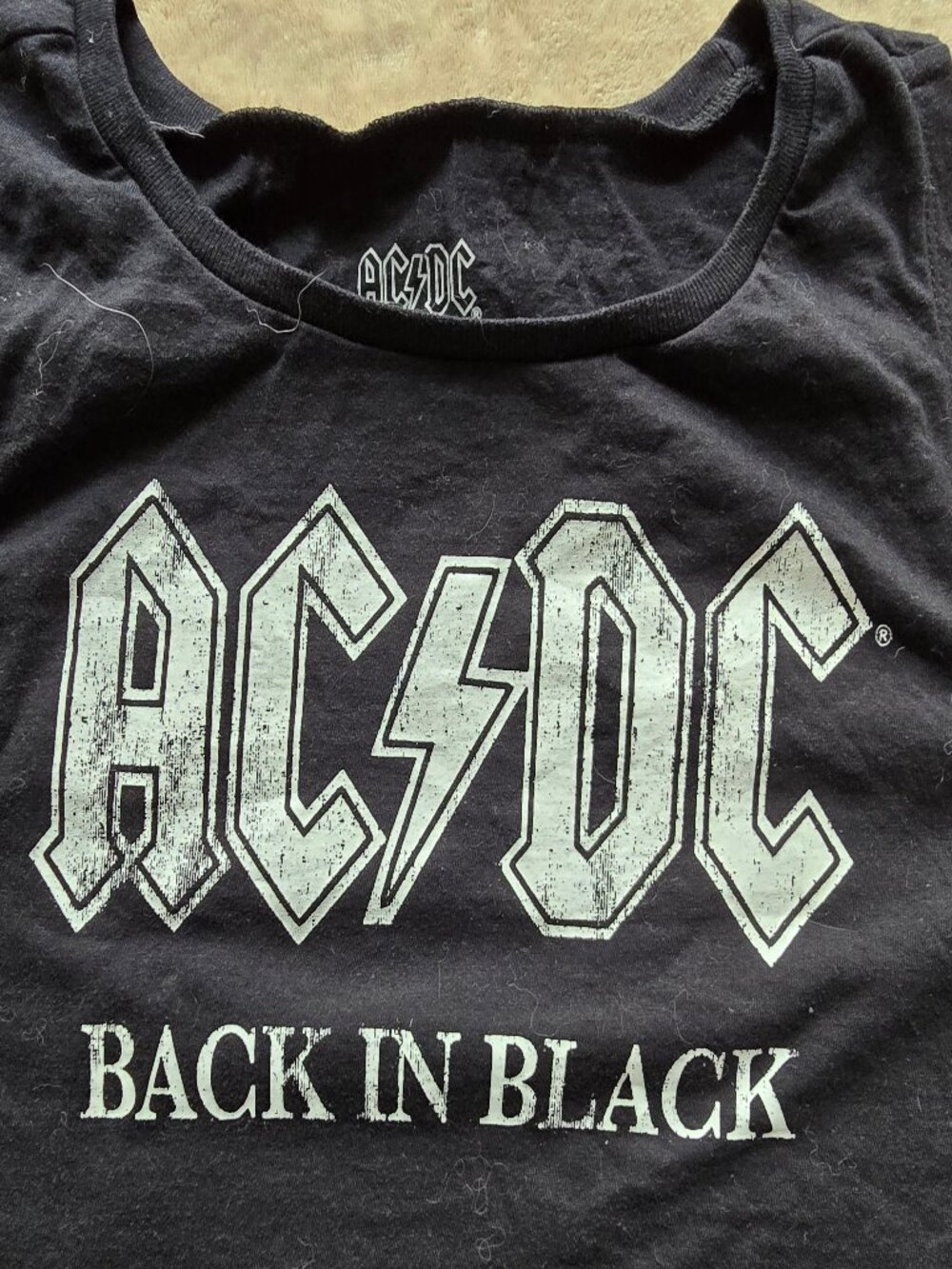 AC/DC "Back in Black" Tie-Front Graphic Tank Top - Women's Size M